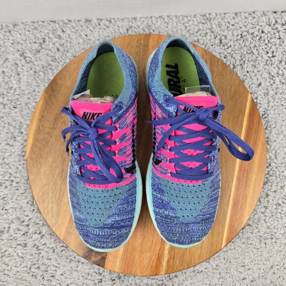 Nike Womens 8 Free RN Flyknit Purple Dust Athletic Casual Gym Daily Running Shoe - Picture 5 of 12